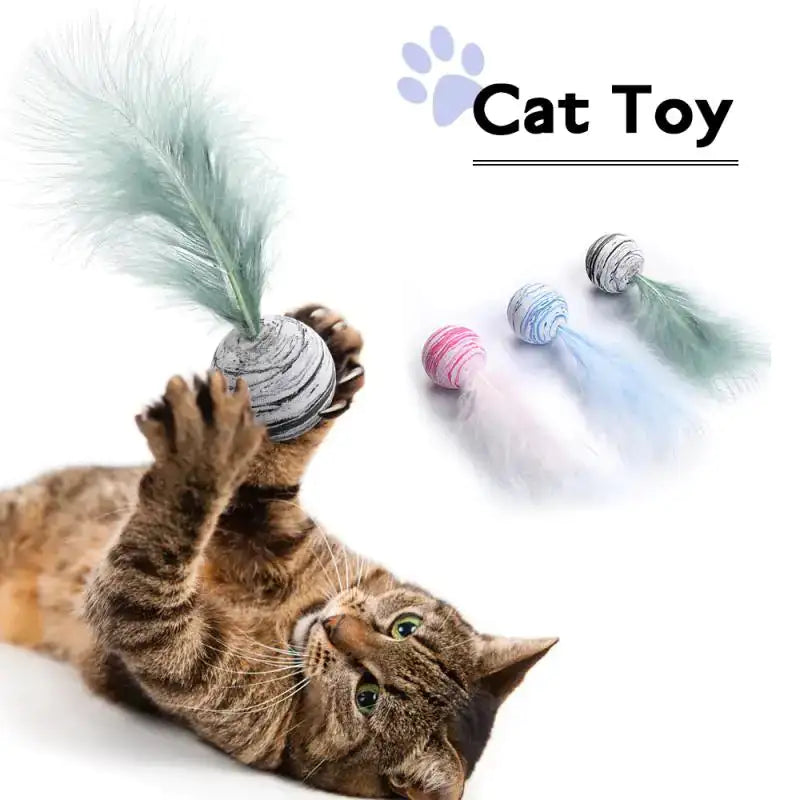 Cat Toy Feather Ball