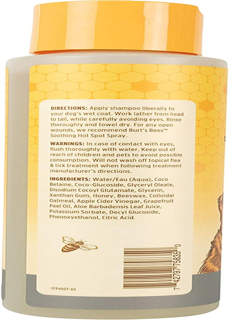 Burt'S Bees for Dogs Natural Skin Soothing Shampoo with Honey - Pet Shampoo for Dogs, Burts Bees Dog Shampoo for Smelly Dogs, Puppy Shampoo, Dog Wash, Dog Grooming Supplies, Dog Bathing Supplies