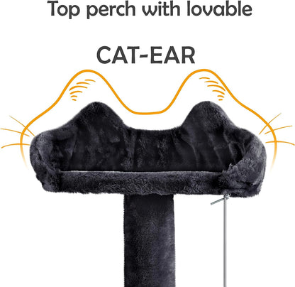 Multi-Level Cat Tree for Indoor Cats Cat Tree Tower for Large Cats with Sisal-Covered Scratching Posts, Condo, Stable Cat Tower, Cat Furniture Play Center for Indoor Cats Activity